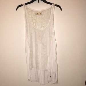 White Hollister lace tank.
